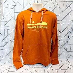 Howler Bros Hoodie Mens Medium Burnt Orange Heed the Call Pullover Sweatshirt